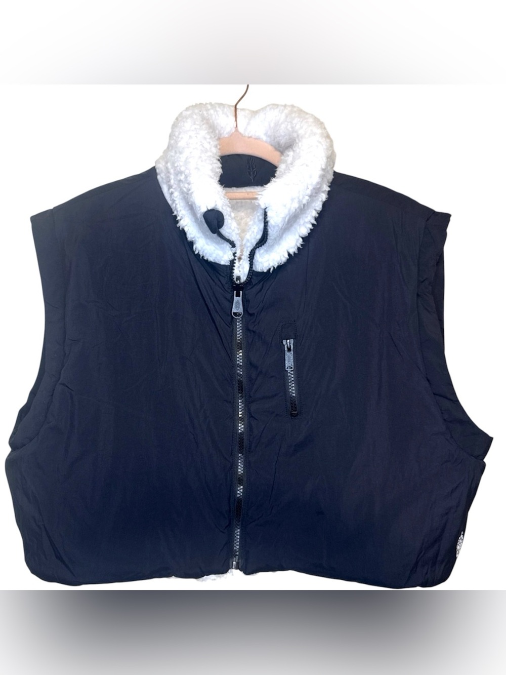 Free People Movement vest reversible with White Sherpa Collar